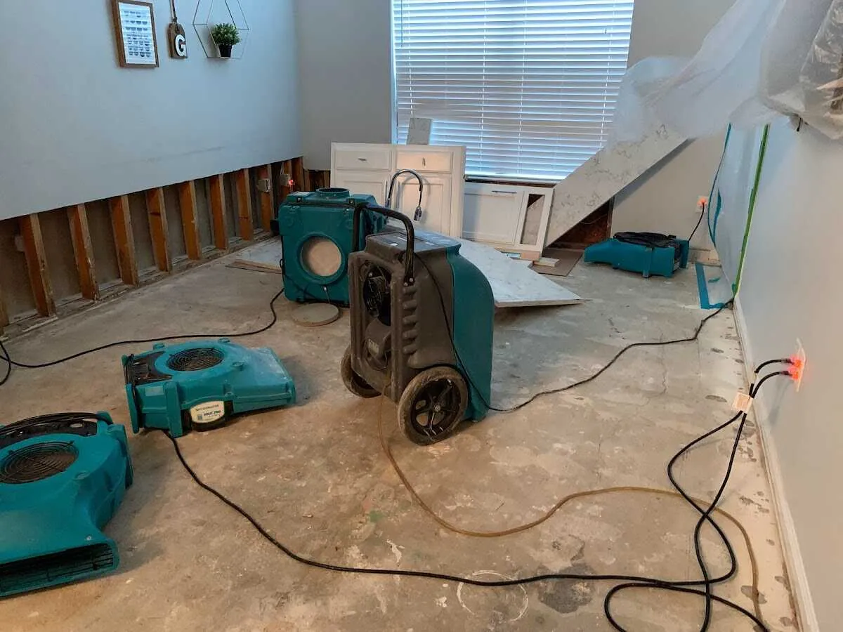 Dehumidifier in flood-cut room for Water Extraction & Removal in Ada
